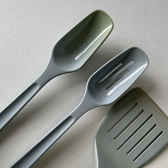 Vintage King Kraft Nylon Slatted Spatula Turner Cooking Spoons Blue Lot of 3 USA - Picture 2 of 11